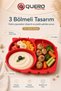 Silicone Vacuum Divided Food Plate, Baby Food Plate, Vacuum Baby Kids Food Plate, 3 Compartment Food Plate - 2