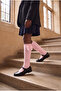 Girl's Heart Textured Pink Knee Socks