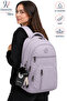 1710 Water Resistant School Backpack Unisex Daily School Bag Outdoor Lavender