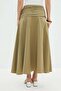 Beli Drapeli Zippered Midi Skirt - 8