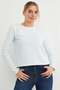 3 Thread Stripeless Striped Crew Neck Sweatshirt
