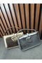 Women's Gold Heart Closure Mini Size Leather Box Model Hand and Shoulder Bag - 6