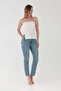 Basic Covered Strapless Blouse with Side Slits - 2