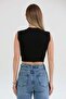 Ribbon Embroidered Ribbed Crop Body - 4