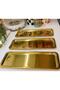 Stainless Steel Gold Color 4 Piece Baton Serving Tray Luxury Presentation - 2