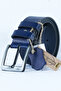 Durable 100% Genuine Leather Belt 4.5 cm Wide Navy Blue Men's Jeans Belt