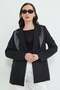 Scarf Detailed Shoulder Padded Blazer Jacket - 5