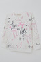 Girl's Sweatshirt Bow & Heart Printed 3-8 Years, Ecru - 4