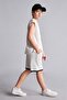 100% Cotton Oversized Elastic Waist Ecru Shorts for Boys H8241A826Hs - 3
