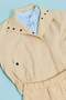Water Repellent Half Fisherman Stand Collar Light Beige Jacket Girl Child H1234A826Au - 4