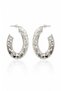 Patterned Oval Model Silver Color Women's Earrings