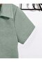 Baby Kids Cotton Waffle V-Neck Summer 2-Piece T-Shirt and Shorts Set - Green - 4