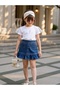 Girl's Tulle Sleeves Combed Cotton Top and Denim Skirt Set - Age 3/12 - 31734 - 3