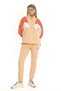 Women's Two-Thread Zipper Collar Elasticized Leg Long Sleeve Puppy Mouth Sweatshirt Set - 7774 - 3
