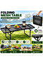 Folding Garden Table Desk Adjustable Height With Handle Lightweight and Portable Camping Outdoor Table for Picnic Table,Beach