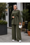 Women's Islamic Clothing Modal Fabric Tie-Strap Detailed Crew Neck Top and Bottom Set - 5