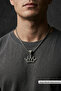 King Crown Handcrafted Stainless Steel Chain Men's Necklace - 2