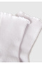 Women's Cream Cotton Blend Ribbed Knitted Soft Socks - 2