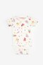 White Floral Patterned Double Short Sleeve Baby Girl Bodysuit Set - Zoe - 4