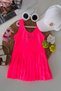 My Little Girl's Swimsuit with Straps and Pleated Skirt - Fuchsia - 2