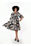 Desenli Bat Sleeve Comfortable Fit Dress (B24-00221)
