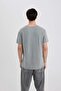 Regular Fit Crew Neck Basic Plain Short Sleeve T-Shirt B3491Ax24Sp - 5