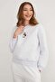 3 Thread Teddy Bear Embroidered Crew Neck Sweatshirt