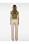 Viscose Fabric Ribbed Slim Fit Short Sleeve Crew Neck Basic T-Shirt - 3