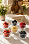Ryg7060 Flower 6-Piece Glass Bowl Pudding Dessert and Ice Cream Bowl Breakfast Bowl Set Snack Bowl 180ml - 2