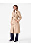 Apolet Detailed Pocketed Belted Long Sleeve Buttoned Double-Breasted Gabardine Trench Coat - 2