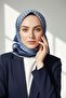 100% Twill Silk Gradient Pattern Indigo - Baby Blue Color 90X90 Scarf Planting Shape : Hand Sewn - 4