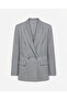 Gray Striped Blazer Jacket