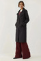 Women's Double Breasted Collar Trench Coat Black 1198 - 3