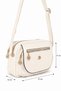 Women's Cream 4-Compartment Soft Leather Covered Gold Color Clover Zipper Crossbody and Shoulder Bag - 8