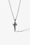Stainless Steel Necklace with Sword Bat Stone Wings