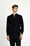 Half Turtleneck Regular Fit Zippered Patterned Cotton Knitwear Sweater - 5
