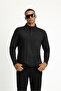 Polo Neck Regular Fit Striped Cotton Sweatshirt