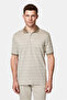 Regular Fit Buttoned Polo Collar Striped Embroidered Pocket Cotton Linen Mercerized T-Shirt - 7