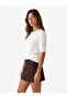 Cotton Lace Detailed Short Sleeve Crew Neck T-Shirt - 2