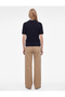 Hair Braid Textured Short Sleeve Polo Collar Sweater - 3