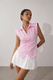 Women's Pink Double-Breasted Modern Fit Shirt with Waist Adjustment - 3