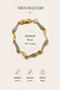 Ysx Gold Zircon Stone Comma Bracelet 19 cm – Gold Plated Stylish Women's Bracelet for Daily and Special Occasion Jewelry - 4