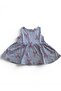 Girl's Ribbon Patterned Blue Color 100% Cotton Summer Dress - 6