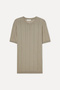 Men's Beige Crew Neck Short Sleeve Knitwear Sweater - 4