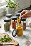 Glass Spice Jar Set with Spoons, 6 Pieces – 380 ml Spice Jar Set with Lids 7X7X12.6 cm - 4