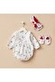 Baby Girl Newborn Romper with Bandana and Booties Set Heart Pattern Summer Holiday Outfit - 3
