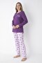 Purple Floral Patterned 100% Cotton Pajama Set – Relaxed and Comfortable Homewear