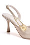 Women's Beige Pointed Toe Stiletto with Accessories - 3