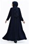Beri̇l Tesettür Zippered Ferace Dress Navy Blue - 5