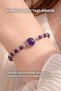 Natural Stone Bead Design Large Stone Bracelet Vintage Amethyst Aventurine Opalite Black Onyx - 2